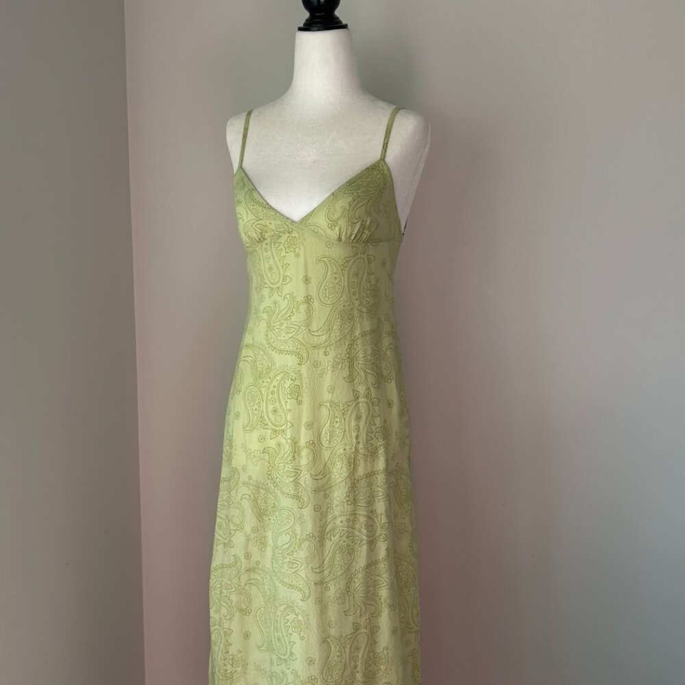 🍋‍🟩 Motel Rocks Sastra Retro Paisley Lime Vintage Inspired Midi Slip Dress - Picture 6 of 10